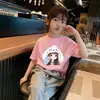 Camiseta 100% Algodón Puro Verano Nueva Camiseta de Manga Corta para Niñas, Ropa Infantil Talla Pequeña y Mediana, Camiseta de Manga Corta, Top Básico Casual