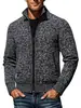 Amazon 2025 Otoño e Invierno Talla Europea Manga Larga Cuello Alto Cremallera Cárdigan Tejido de Punto para Hombre Terciopelo Cálido Tejido de Punto Chaqueta para Hombre