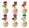 Decoração de Natal Amazon Toppers para Bolo Boneco de Neve Pinguim Gnomo Árvore de Natal Inserts para Cupcake Sobremesa