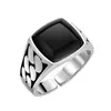 Cadena Cubana para Hombre Plateada Diseño Personalizado Anillo de Cola Abierta Anillo para Dedo Índice Versátil Estilo de Gama Alta Directo del Fabricante