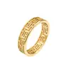 Anillo de Acero de Titanio con Patrón de la Gran Muralla, Anillo Simple de Acero Inoxidable Europeo y Americano, Anillo Sencillo de Lujo Ligero de Nicho para Mujer