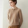 Estilo Nuevo Otoño e Invierno 100% Cachemir Puro Suéter para Mujer Cuello Polo Tejido Suéter Base Suéter Interior Clásico Top con Solapa