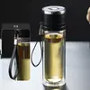 Copo de Chá e Água com Tampa de Abertura de Um Botão, Camada Dupla de Vidro, Para Homens, Copo de Infusão com Senso Avançado, Grande Capacidade, Copo Doméstico