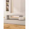 Cama larga de cuero color crema, banco al pie de la cama, banco para el final de la cama, taburete para cambiarse los zapatos en casa, sala de estar, entrada, banco suave acolchado, taburete para probarse zapatos comercial en tienda de ropa