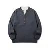 Yi Dao Vintage Otoño 2026 Nuevo Retro Estilo Old Money Suéter de Punto Holgado de Cuello Redondo con Parches Falsos de Dos Piezas
