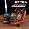 Pipa para Cigarrillo de Resina con Rostro Humano de Hombre Pipa Gruesa para Tabaco/Tabaco de Doble Propósito Pipa Seca para Hombre a la Antigua