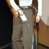 Calça Cargo Masculina Tendência Estilo Americano para Primavera e Outono, Calça Casual Versátil de Bolso Múltiplo, Corte Reto Solto