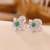 Un Ciervo Plata S925 Plata Esterlina Jade Retro Moda Estrella de Seis Puntas Geométrico Aretes de Cuentas Redondas Lujo Ligero Elegante Aretes Huecos