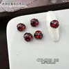 Accesorios Brillantes para Uñas con Pedrería Acabado Rojo Ancora Zirconia, Pedrería Versátil de Lujo Ligero en Forma de Corazón Cuadrado Grueso para Uñas Portátiles