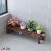 Estante para Flores de Balcón Carbonizado Estante para Flores de Exterior Caja de Flores de Madera para Macetas Patio Estante de una Sola Capa Estante para Maquetas