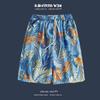 Bermudas de Playa Hawaianas para Hombre Verano Orilla del Mar Pantalones Cortos con Flores Vacaciones en la Playa Combinación Versátil Moda para Parejas Pantalones Cortos de Secado Rápido