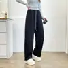 [Especial] Outono 2026 Moda Coreana para Mulheres Plus Size Calça Reta com Corte 3D Lantejoula 1087
