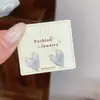 Colección de pendientes de mariposa azul hielo, frescos y etéreos, pendientes para chica delicada, de cristal transparente tipo hada, perla, nicho