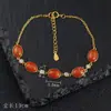 Pulsera de Plata S925 Chapada en Oro Corazón Rojo Cereza en Forma de Corazón DIY Moda Pulsera Estilo Chino Rojo Sur Plata Incrustada Joyería de Mano