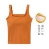 Camisola de Algodão Feminina Linda Roupa Íntima Traseira Sem Sutiã Copo Uma Peça Assentamento Sem Alças Colete Interno de Colarinho Quadrado