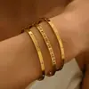 Pulsera de Acero de Titanio, Borde Delgado, Simple, Elegante y Versátil, Pulsera de Zirconia con Números Romanos, De Alta Gama para Niñas, Gran Venta en Moda