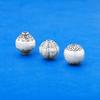 Plata Esterlina S925 Chiang Mai Retro Hecho a Mano Cuentas de Plata Cepillada Cuentas Sueltas Cuentas Redondas Pulsera de Cristal DIY Accesorios de Plata