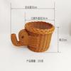 Ming artesanía de ratán imitación ratán tejido plato de fruta creativo frutero forma de elefante cesta de imitación ratán forma de animal de dibujos animados cesta de almacenamiento