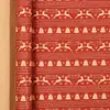 Papel de Regalo Navideño Tamaño Grande Ecológico Papel Kraft Amarillo Papel de Regalo Navideño Cuadros Rojos Cabeza de Reno Patrón de Copo de Nieve