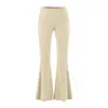 Calça longa flare de cintura alta dobrável estilo americano para mulheres, nova 2026, retrô, hot girl, cintura alta, justa, casual, comprimento total