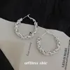 Estilo Moderno para o Dia a Dia com Toque de Luxo, Brincos de Renda Circulares Banhados a Ouro 14K, Brincos Redondos Geométricos Versáteis, Joias de Origem Fábrica