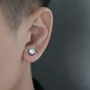 Pendientes de circonita brillante de acero inoxidable con imán sin perforaciones, estilo hip-hop, para hombres y mujeres, de moda transfronteriza europea y americana.