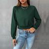 2024 Nuevo Otoño Temprano Casual Deportivo Manga Raglán Top Color Combinado Exportación Corto Ombliguera Cuello Redondo Jersey Sudadera