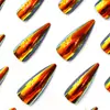 Nueva Manicura Popular Transfronteriza Europea y Americana 24 Piezas Moda Sexy Estilo Proceso de Galvanoplastia Punta Larga Uñas Portátiles Esmalte de Uñas Venta al por Mayor