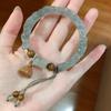 [Lago Taihu] pulseira estilo antigo de Lótus chinês nova pulseira feminina de nicho de luxo leve avançada 2023 nova pulseira de franja