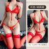 Traje de tres puntos de encaje sexy de conejo mágico para mujer, sexy, pecho pequeño, deseo puro, lencería, pijamas abiertos de pasión ardiente 2056