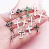 15 Estilos de Cruz Antiga de Prata com Gota de Óleo Colares Europeus e Americanos de Liga Corrente de Suéter Pingentes DIY Acessórios de Decoração de Roupas Materiais
