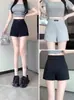 Pantalones Cortos Negros Delgados Estilo Coreano Chica Picante Deseo Puro Moda Versátil Casual Cintura Elástica Pantalones de Ciclismo