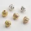 Relleno de Oro de 14K Conserva el Color 10 mm Bola Hueca Espaciadora Cuentas de Transferencia Pulsera de Cuentas DIY Accesorios de Joyería Cuentas Sueltas Venta al por Mayor