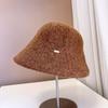 Sombrero de pescador de lana de alpaca de alta calidad, liso y de felpa, para mujer, de invierno, cálido y combinable, elegante gorro de punto.