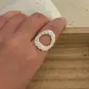 Anillo Ovalado de Diseño Retro Cepillado con Corte Retorcido Popular de Xiaohongshu Anillo de Nicho de Gama Alta Envío Directo