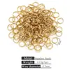 Accesorios para Joyería DIY Mini Llavero Anillo de Doble Capa Anillo Doble Accesorios para Joyería Acero Inoxidable Chapado en Oro al Vacío Conservación del Color