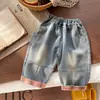 Estilo Curativo~ Conjunto de Roupa Bebê Primavera, Novo Cardigã de Tricô Infantil, Jeans, Conjunto de Roupa de Primavera Três Peças para Meninos