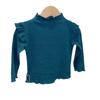 Camisa básica de primavera y otoño para mujer y niño, estilo infantil, con personalidad, marca de moda, estilo coreano, cuello medio alto, mangas voladoras con borde en las orejas