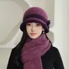 Chapéu Feminino de Inverno Lenço de Mãe Outono e Inverno Quente Chapéu de Tricô para Ciclismo para Meia-idade e Idosos Chapéu de Lã