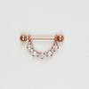 Producto Transfronterizo Anillos para Pezón en Forma de U con Incrustaciones de Diamantes, Estilo Geométrico Metálico Personalizado para Mujer Piercing para Pezón Joyería Corporal