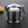Filtro Doméstico de Aço Inoxidável 304 Grande Recipiente de Óleo Cozinha Tanque de Armazenamento de Óleo Pote Tela de Filtro Separadora de Resíduos de Óleo Garrafa de Despejar Óleo Bacia de Óleo Cinta