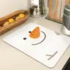 Alfombrilla Drenante de Barro de Diatomeas Navideña Transfronteriza Alfombrilla Absorbente de Secado Rápido Especial para Cafetera Posavasos Aislante Antideslizante para Mesa de Comedor