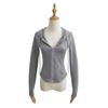 YPFF moda roupas femininas estilo europeu e americano casaco de volta cinta outono e inverno Novo zíper com capuz camisola da moda com capuz