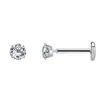 Material de Titanio G23 Garras Cuatro Zirconia Barra Espalda Plana Clavo para Oreja Clavo para Cartílago Nasal Clavo Coclear Joyería para Piercing Pendientes