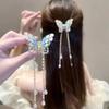 Clip de Garra de Borla de Mariposa de Perla de Diamante Hueco de Fairy Hollow Verano Horquilla de Metal para el Cabello para Mujer Parte Posterior de la Cabeza Recogido Horquilla Clip para Agarrar el Cabello