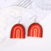 Pendientes Boho Nuevos Transfronterizos Arcilla Cerámica Suave Empalme Arcoíris Multicolor Pendientes Comercio Exterior Al por Mayor