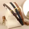 Cinturón de cuero genuino para mujer, cinturilla simple versátil de piel de vaca, accesorio decorativo de moda, cinturón para jeans, moderno, en stock de fábrica