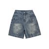 Marca de Moda Americana Masculina Beijie Verão 2025 Novo Shorts Jeans Anti-Rasgo Frente e Verso Calça Reta Casual Masculina