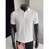 Camisa Polo de Verano Nueva de Alta Elasticidad Estilo Old Money Cuadros Solapa Manga Corta para Hombre Casual Verano Holgada Talla Grande Camiseta de Manga Corta