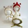 Sombrero de Princesa Infantil con Encaje de Hongo y Puntiagudo Otoño Invierno Sombrero de Lana Tejida para Bebé Recién Nacido Protección para Orejas de Niña